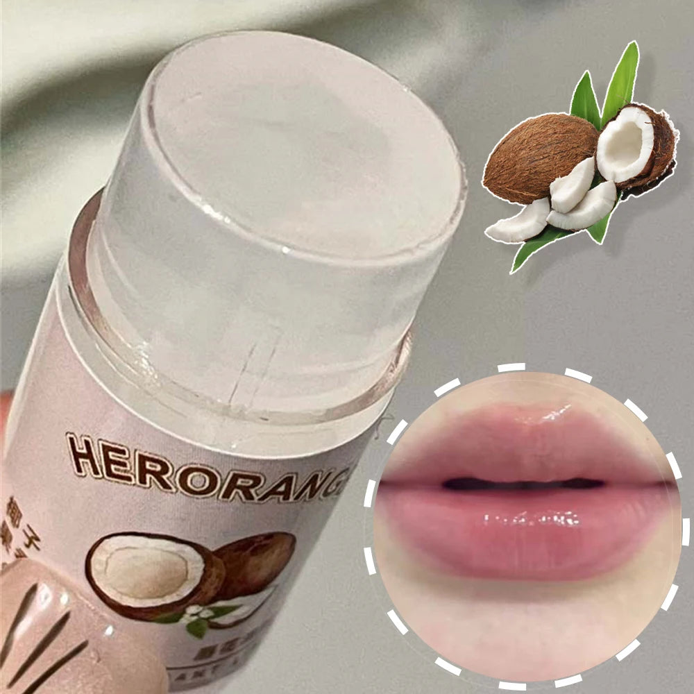 Transparent Coconut Fruit Lip Balm Care Moisturizing Fade Fine Lines Zpaxo