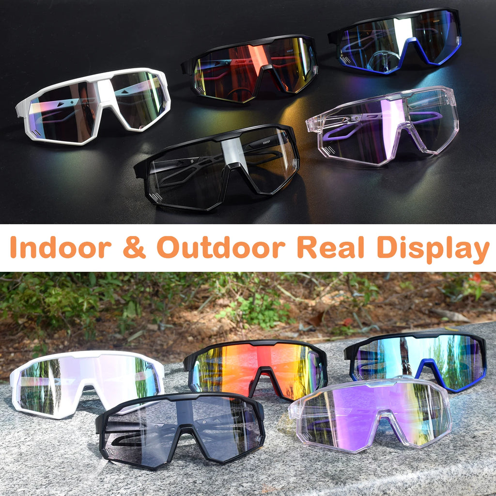 Toptrek Photochromic Cycling Sunglasses Men Women Outdoor Sport Running Bike Hiking Bicycle Eyewear MTB Baseball Glasses Goggles Zpaxo