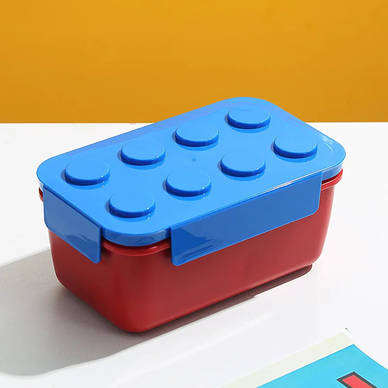 Kids Building Block Bento Lunch Box – Leakproof Microwave Safe Kids Bento Lunch Box Zpaxo 1300ml Blue