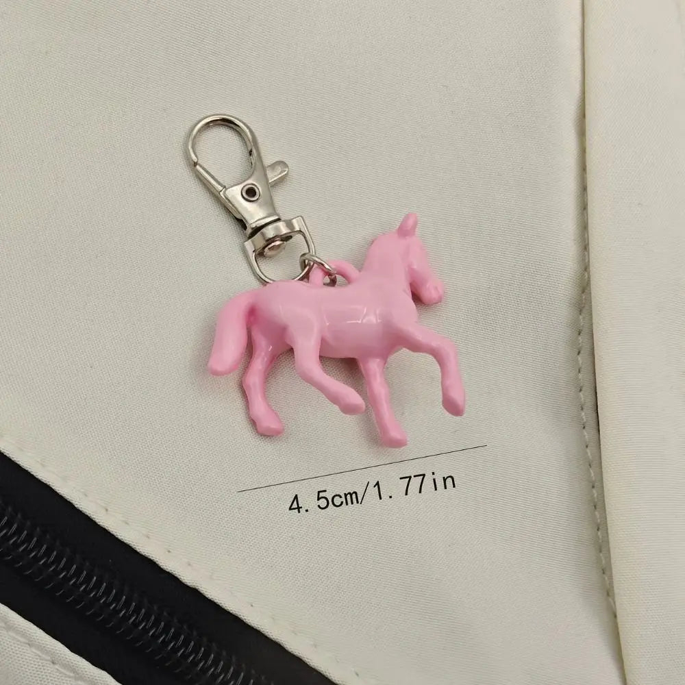 Fashion Cartoon Horse Pendant Keychain Creative Mini Animal Key Ring Stereoscopic Cute Backpack Pendant for Women Men Zpaxo