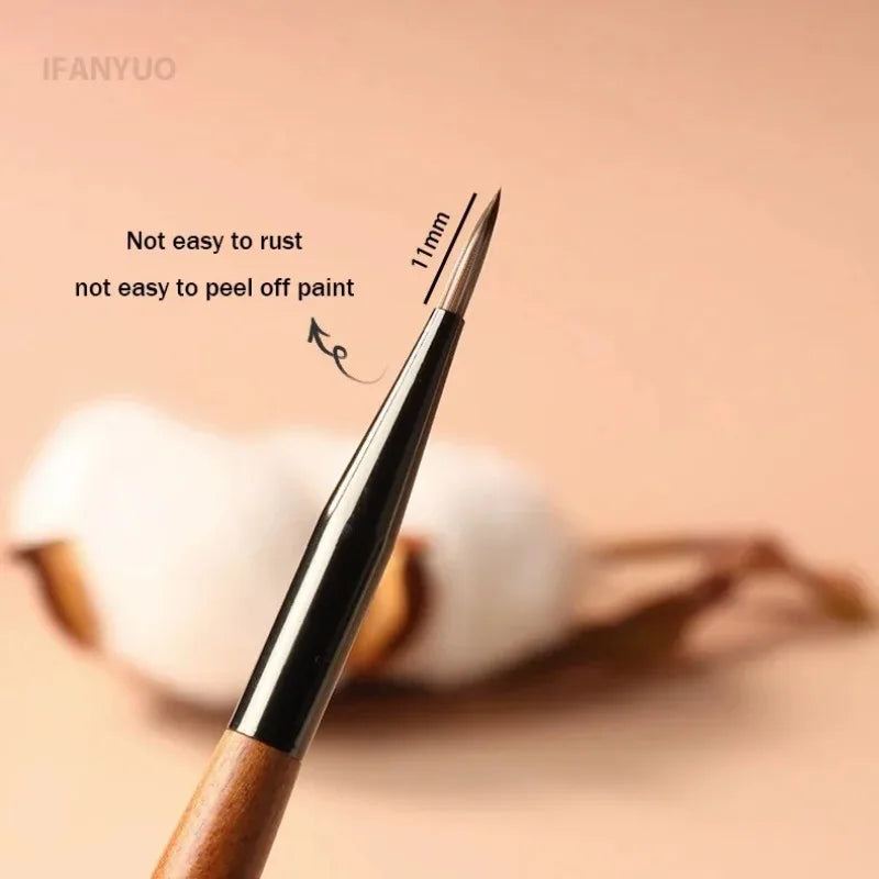 Soft Nylon Wood Handle Watercolor Nail Brush DIY Art Liner Stripes