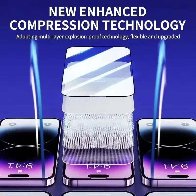 1- Dust Installation Tempered Glass Iphone 17 16 13 15 14 11 12 Max