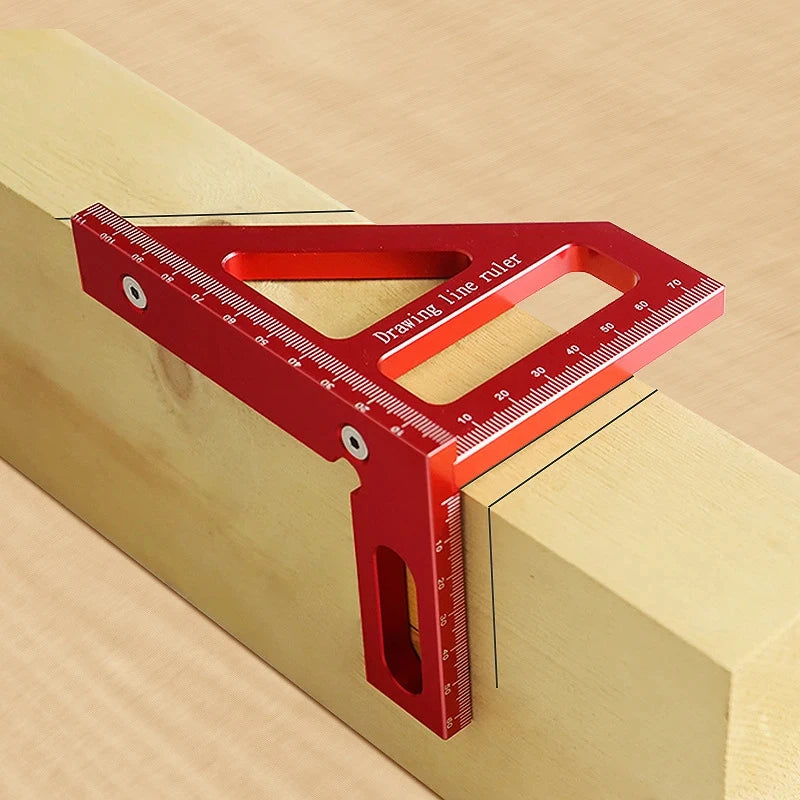Woodworking Square Protractor Aluminum Alloy Miter Triangle Ruler High Precision Layout Measuring Tool for Engineer Carpenter Zpaxo