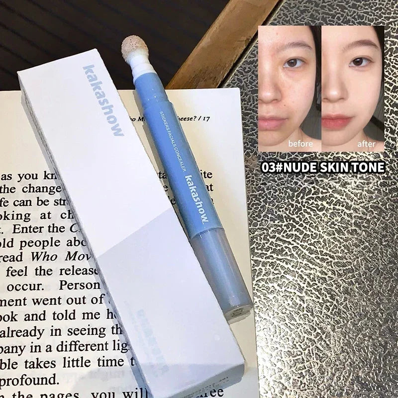 Sponge Head Concealer Pen Lasting Waterproof Moisturizing Liquid Foundation Coverage Pores Dark Circles Oil Control Concealer Zpaxo 03