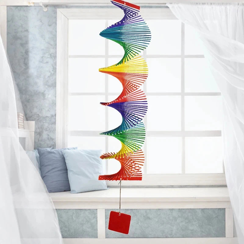 Rainbow 3D Rotating Wind Chime Creative Indoor Outdoor Decorative