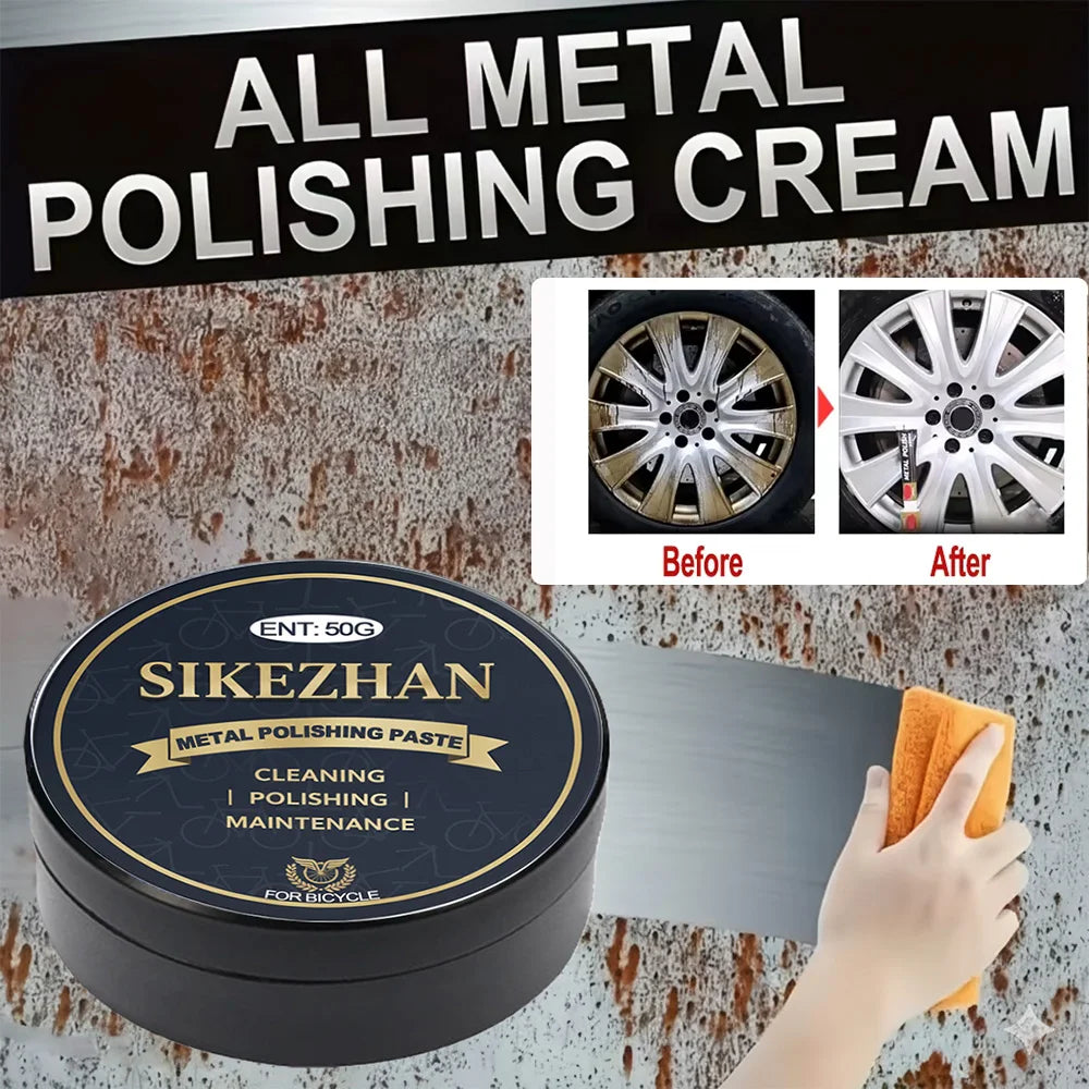 Multi-Purpose Metal Polish Paste 50g of Polish - Works on Stainless Steel,Jewelry ＆ Cars -bicycle Cleaner & Rust Remover Zpaxo