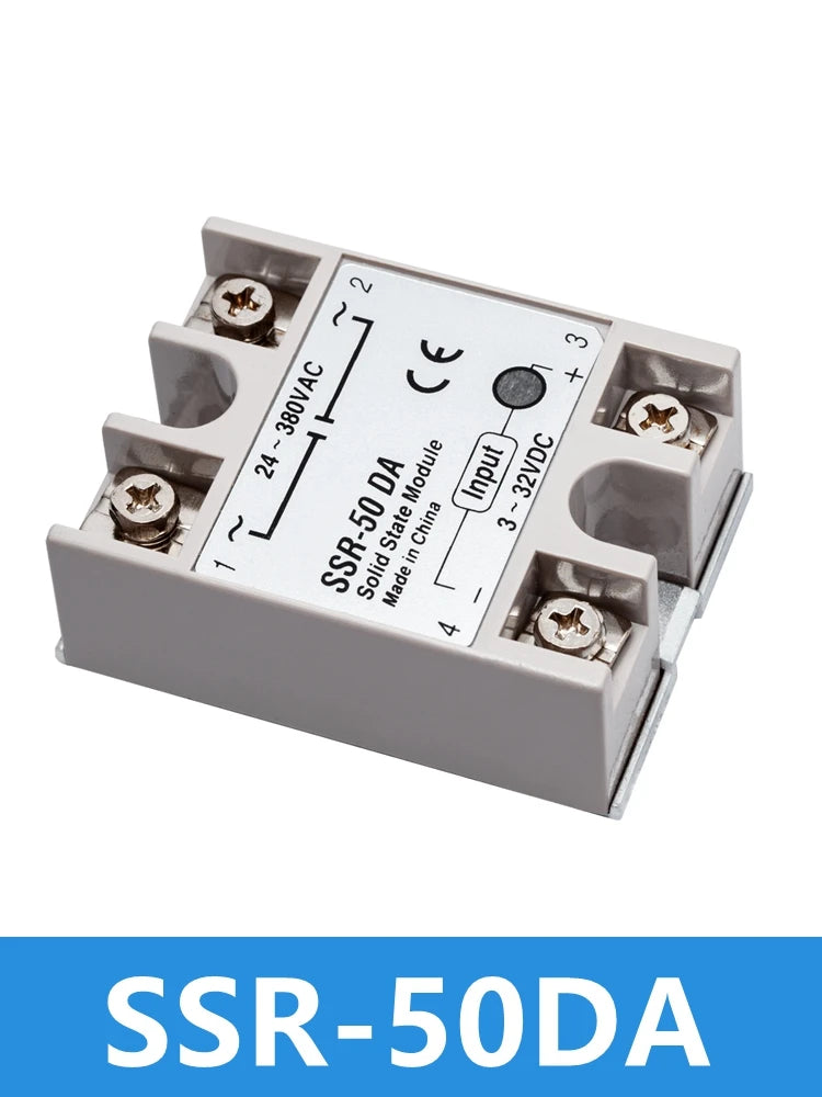 10A-50A SSR Solid State Relay Module, 10DA/25DA/40DA/50DA DC3~32V Input AC24~380V Output Zpaxo SSR-50DA