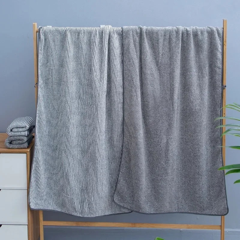 Thickened Bamboo Fiber Bath Towel – Soft & Absorbent Microfiber