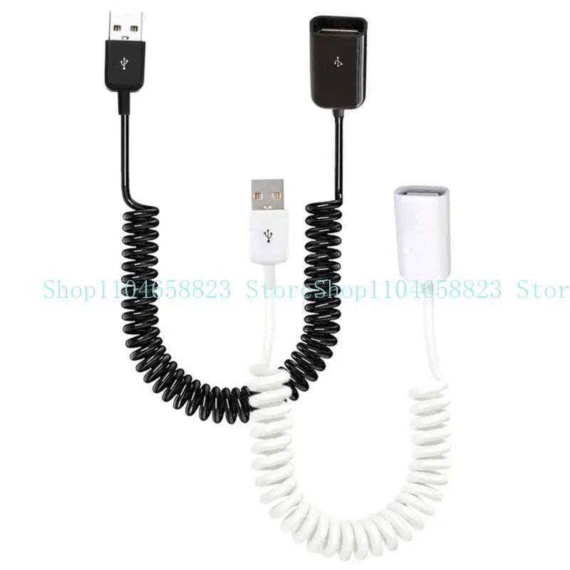 652F Spring Loaded USB2.0 Male to Female Extender Cord For Charging Data Transmission Zpaxo