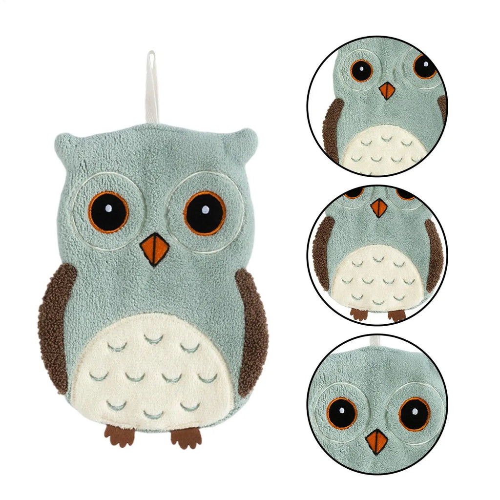Cute Owl Hanging Hand Towel – Soft Kids Kitchen & Bath Towel Hanging Hand Towel Zpaxo