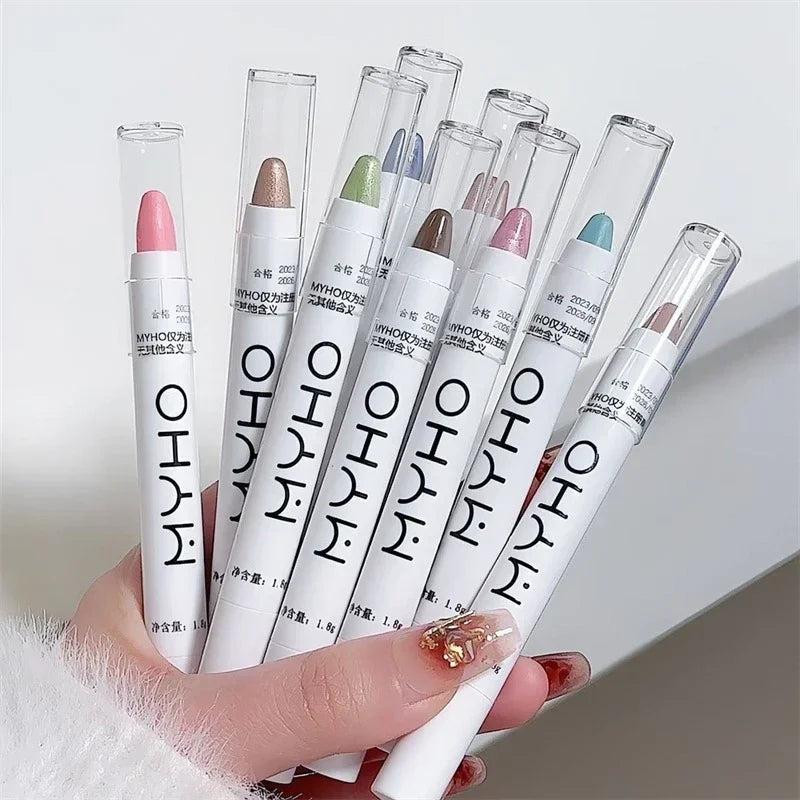 Pearly Matte Eyeshadow Stick White Eyeliner Shimmer Silver Highlighter Lying Silkworm Pen Monochrome Brightening Eye Shadow Pen Zpaxo
