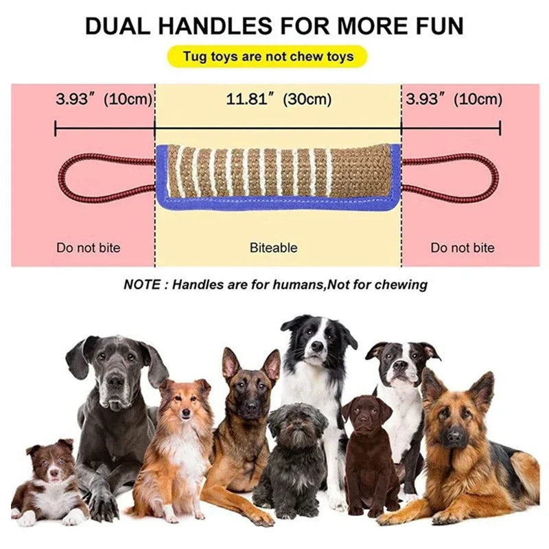 Durable Jute Dog Chew Sticks German Shepherd Training Molar Pick Up