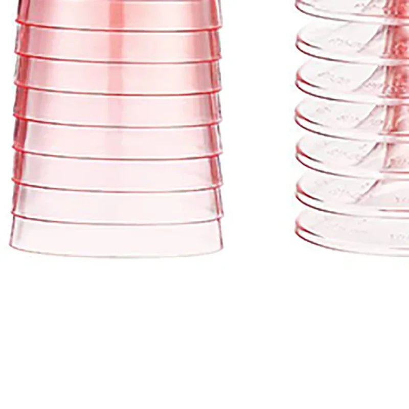 10Pcs/lot Plastic Flutes Cups Pink Champagne Cup Disposable Wedding Birthday Party Supplies Bar Drink Red Wine Ice Cream Cup Zpaxo