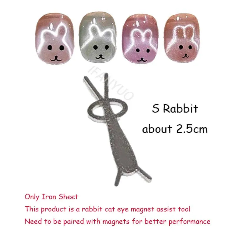 Rabbit Shaped Cat Eye Magnet Flexible Iron Wire Creating Heart Effect Zpaxo S rabbit