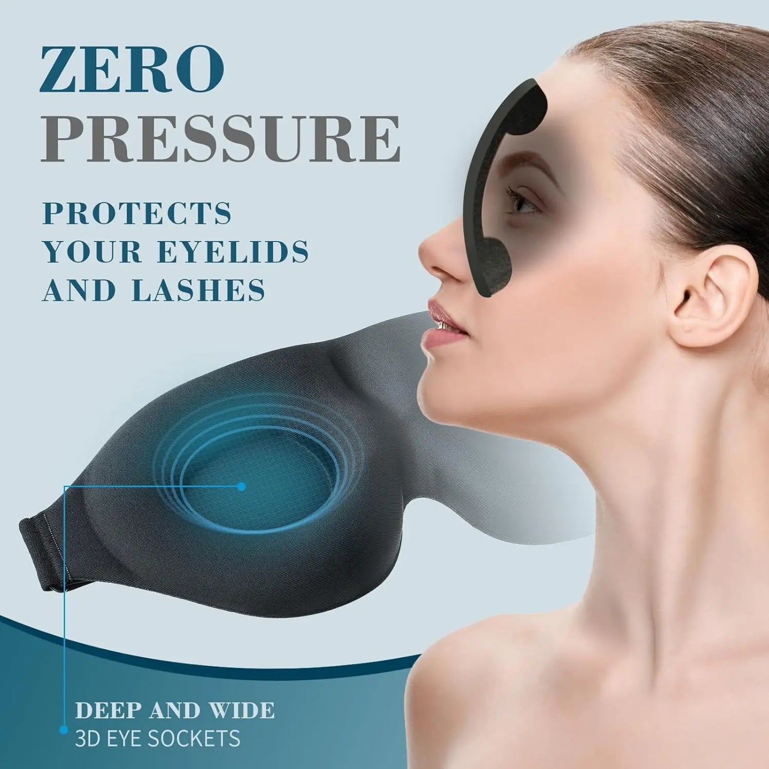3D Contoured Sleep Mask & Earplugs – Light Blocking Travel Set