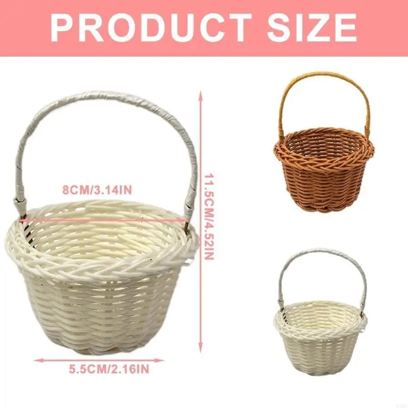 Artifical Rattan Hand Baskets Versatile Baskets for Wedding and Home Storage Zpaxo