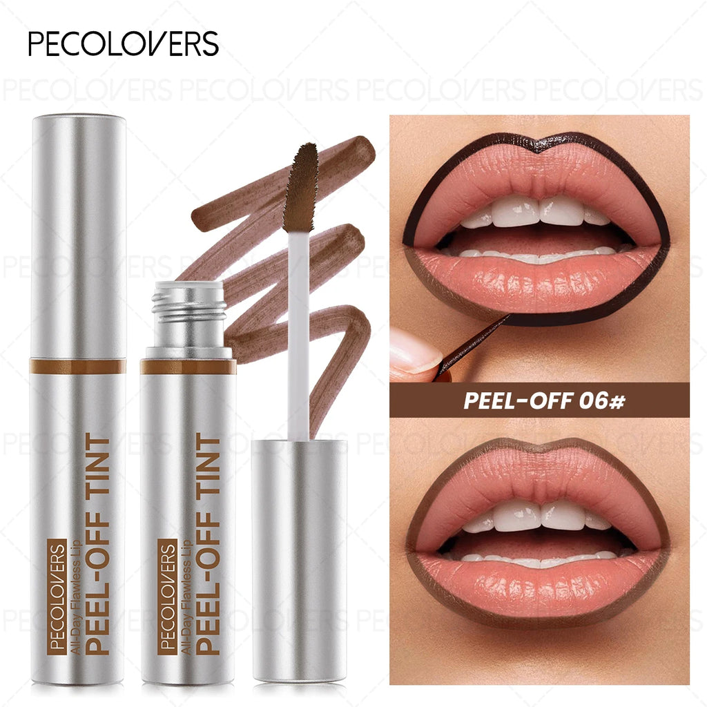1 pc Waterproof Lip Liner Peel Off Tattoo Lipgloss Waterproof Long Lasting Matte Lip Tint Brown Contour Tear-off Lips Stain Zpaxo 06