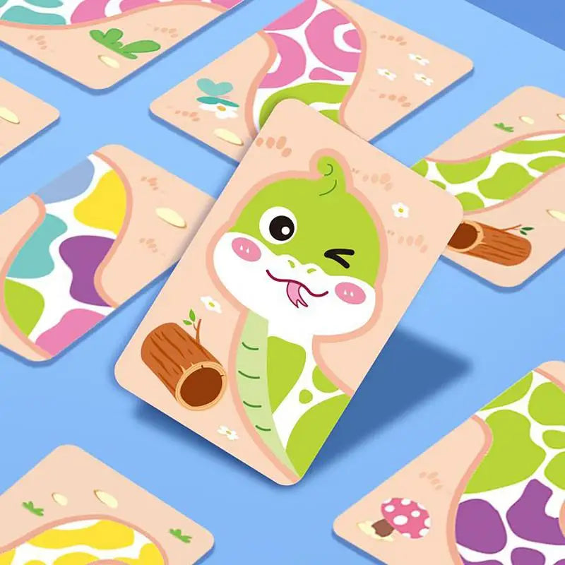 Snake Puzzles Animal Cards Matching Puzzles Cartoon Preschool Learning Activities Family Party Games For Kids 3 Years To Improve Zpaxo