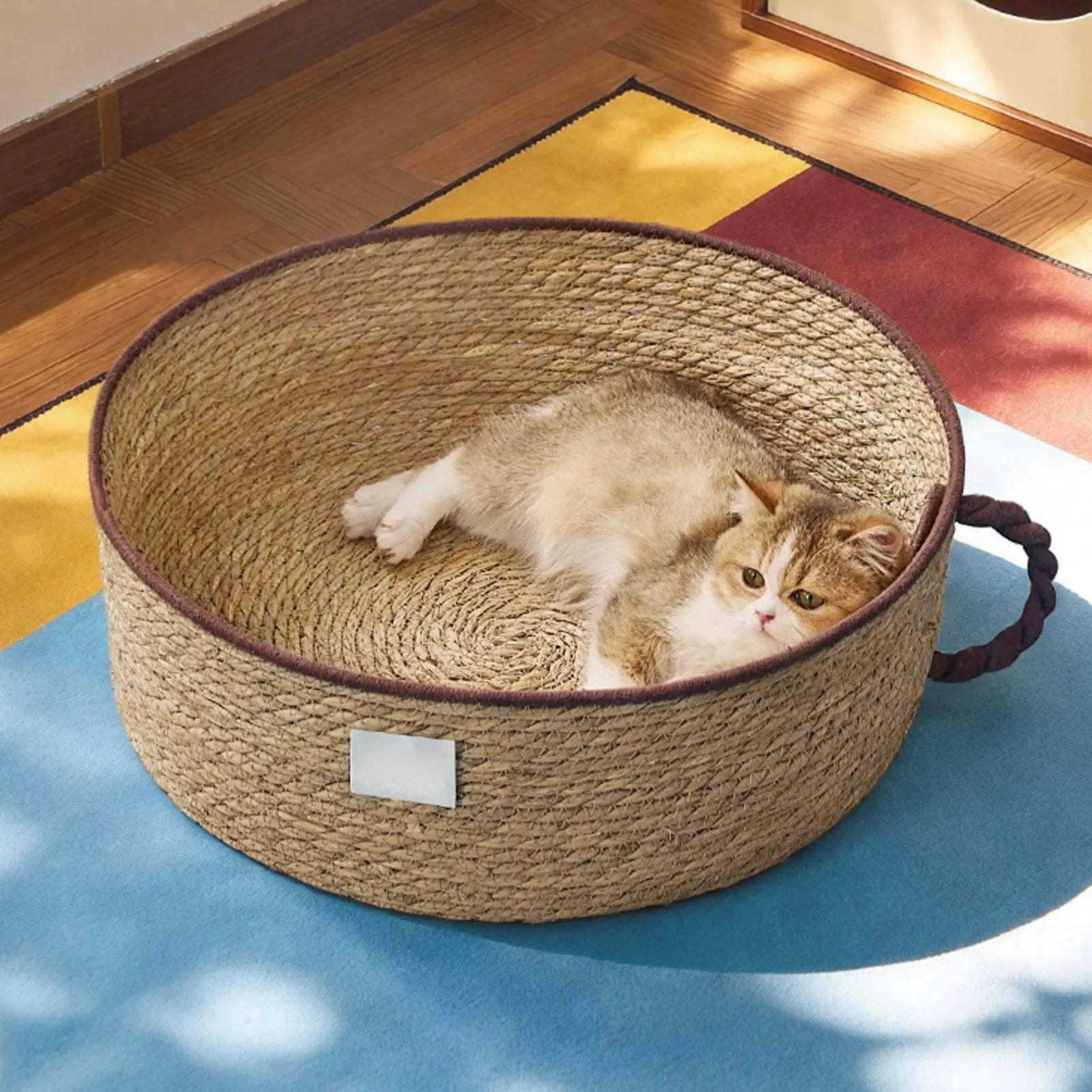 Cat Basket Cup Design Cute Pet Sleeping Nest Cotton Rope Woven