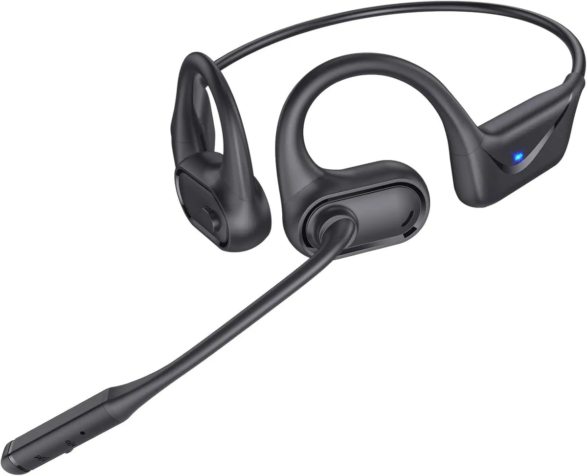 Open Ear Headphones Mic Lightweight Bluetooth 5 4 Headset Microphone Zpaxo black