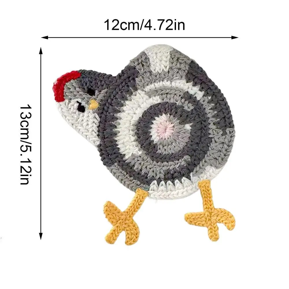Chicken Coasters Heat Resistant Absorbent Drink Coaster Crochet Zpaxo B