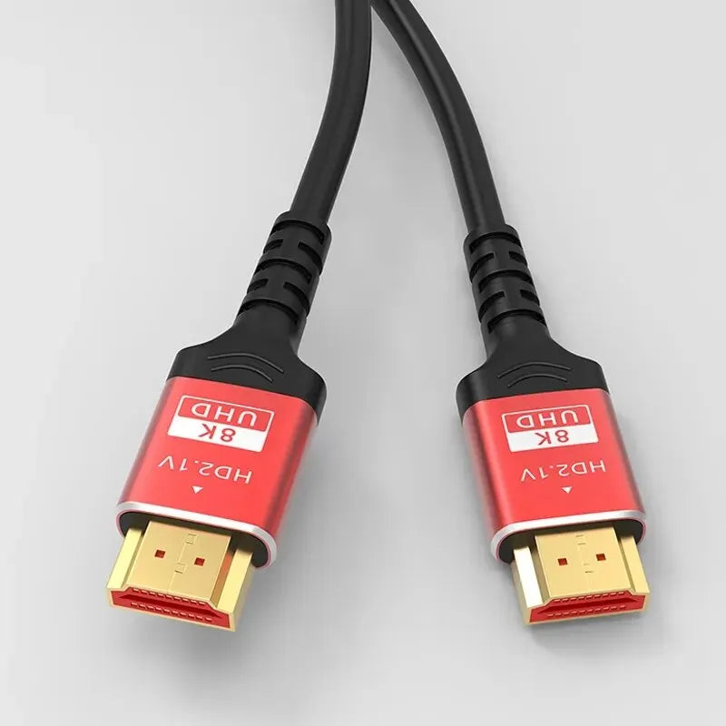 Speed HDTV Cable 8K60HZ 48Gbps HDTV2 1V 4K 120HZ 3D TV Computer Zpaxo Red 1m