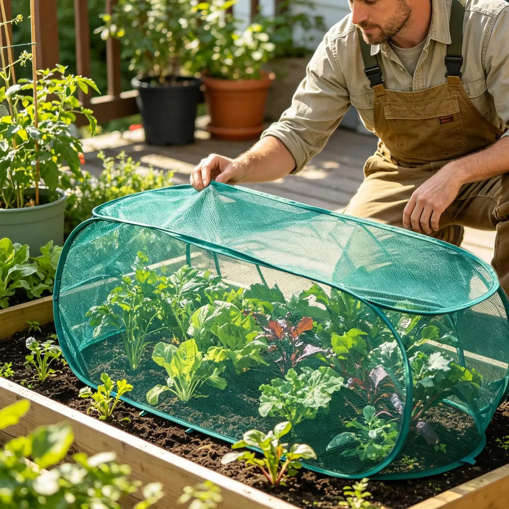 2-Pack Pop-Up Garden Mesh Plant Covers – Seedling Protector Garden Plant Cover Zpaxo