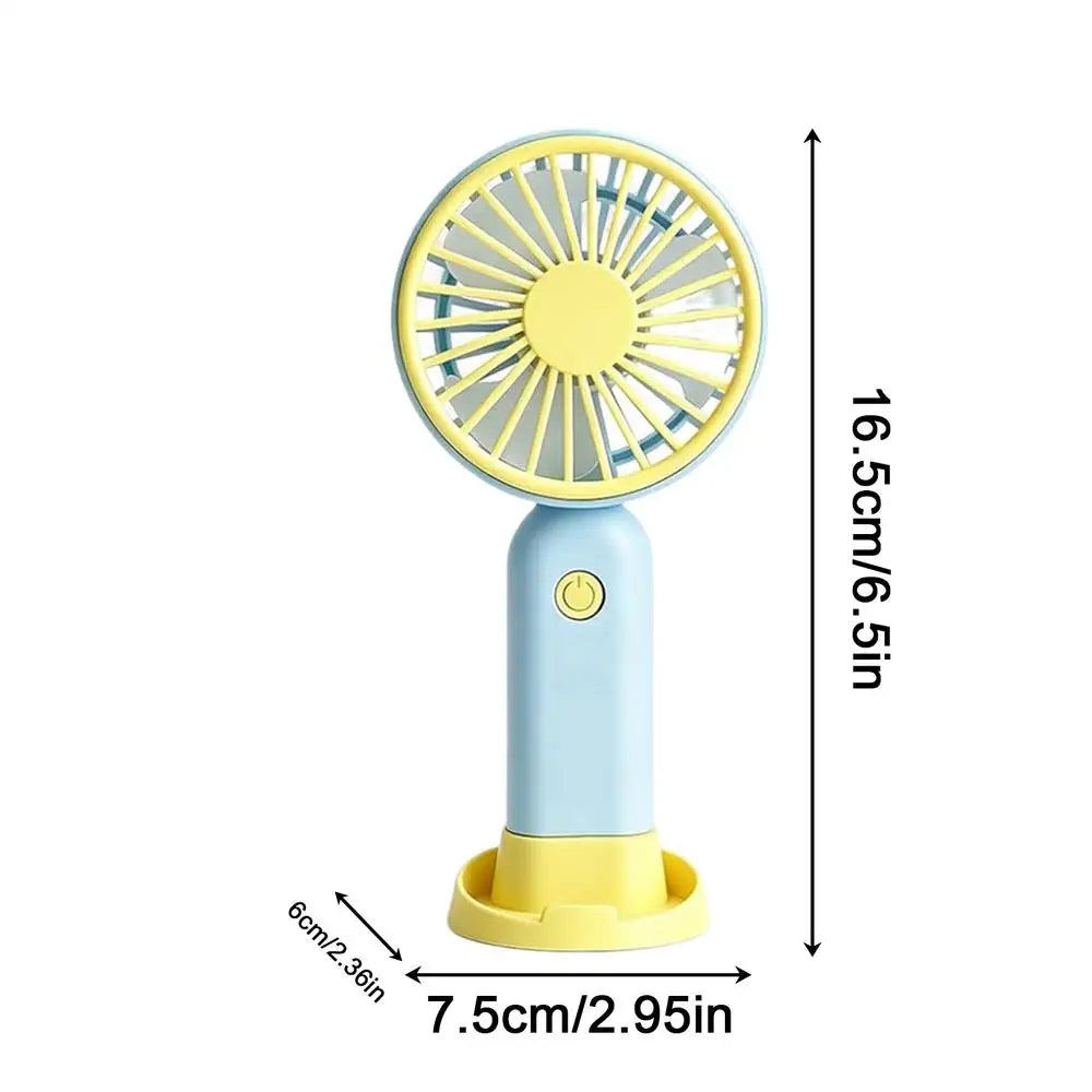 Portable Handheld Fan Rechargeable 3 Speed Ultra Quiet Mini Pocket