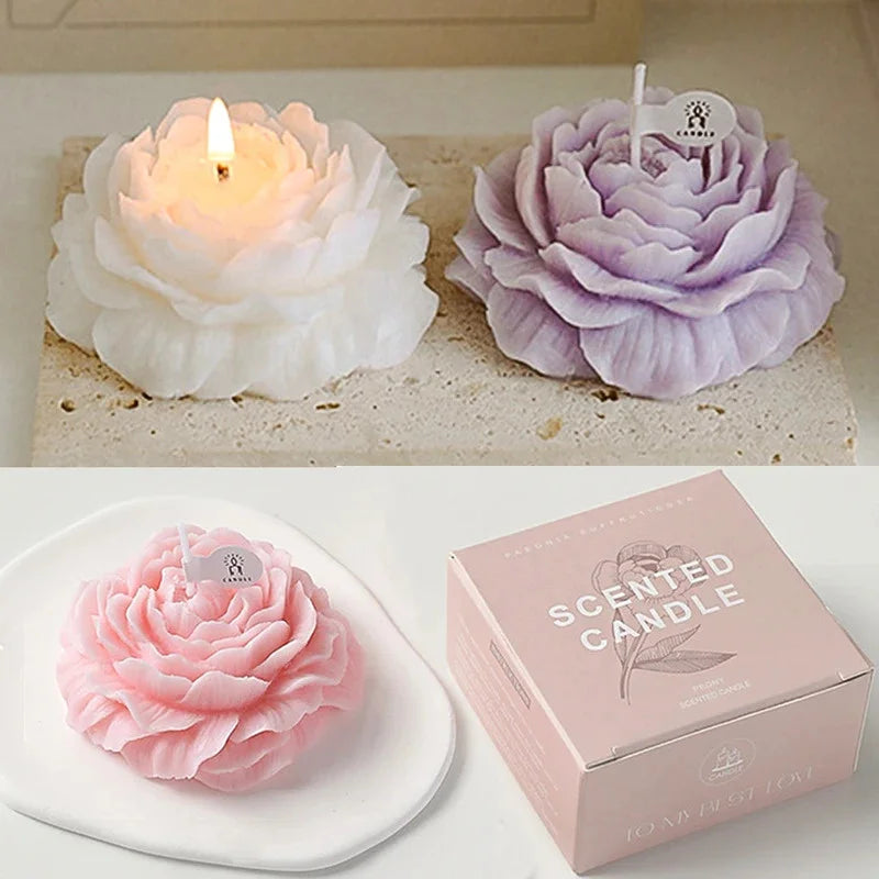 Creative Flower Shape 3D Peony Candle Aromatic Aromatherapy Wedding