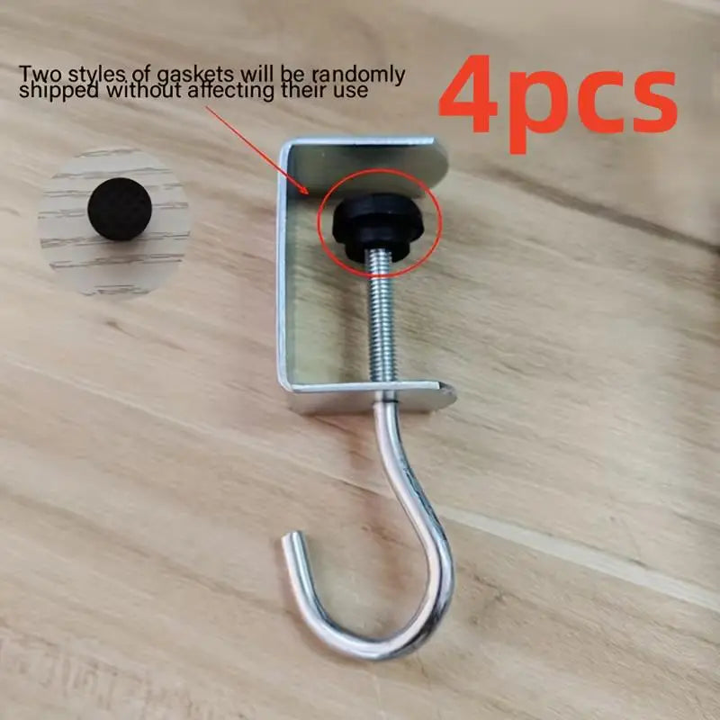 4pcs Removable Desk Hooks: Backpack Hanger & Headphone Stand, Portable Student Organizer Zpaxo 4pcs