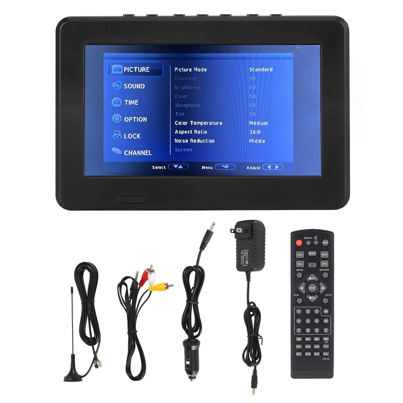 Portable Digital TV ATSC USB Storage Card Function Rechargeable 1080P