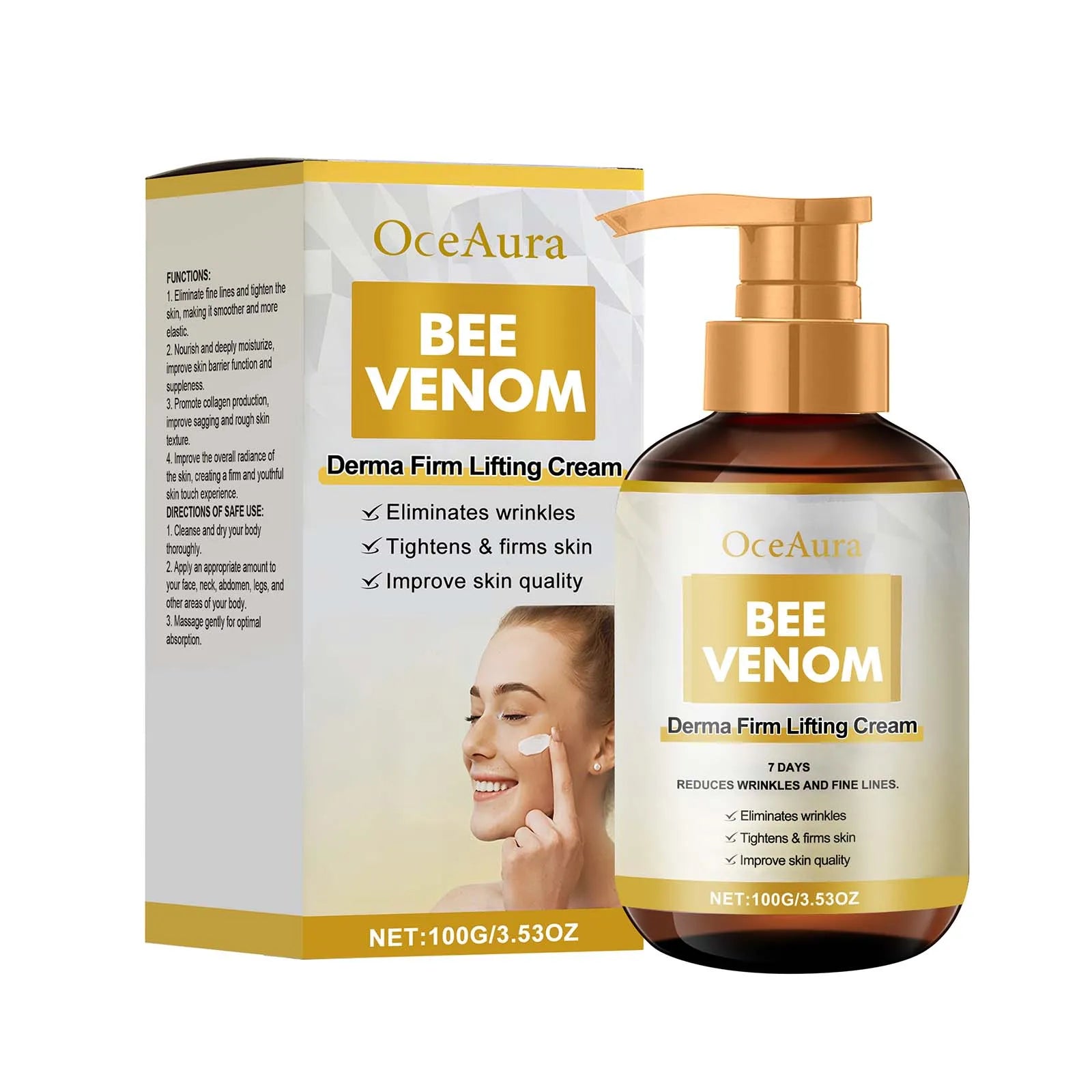 OceAura Bee Venom Firm Lifting Cream Face & Body 100g Firming Face Cream Zpaxo 100g Boxed