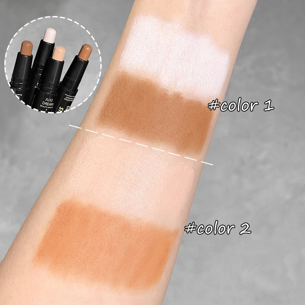 JUJU Dream Dual-Ended Contour Stick & Concealer | Long-Lasting Contour Concealer Stick Zpaxo