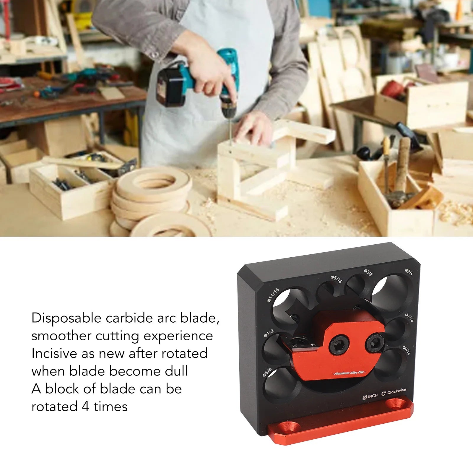 Dowel Maker Jig 8 Different Hole Diameter Smooth Cutting Tool