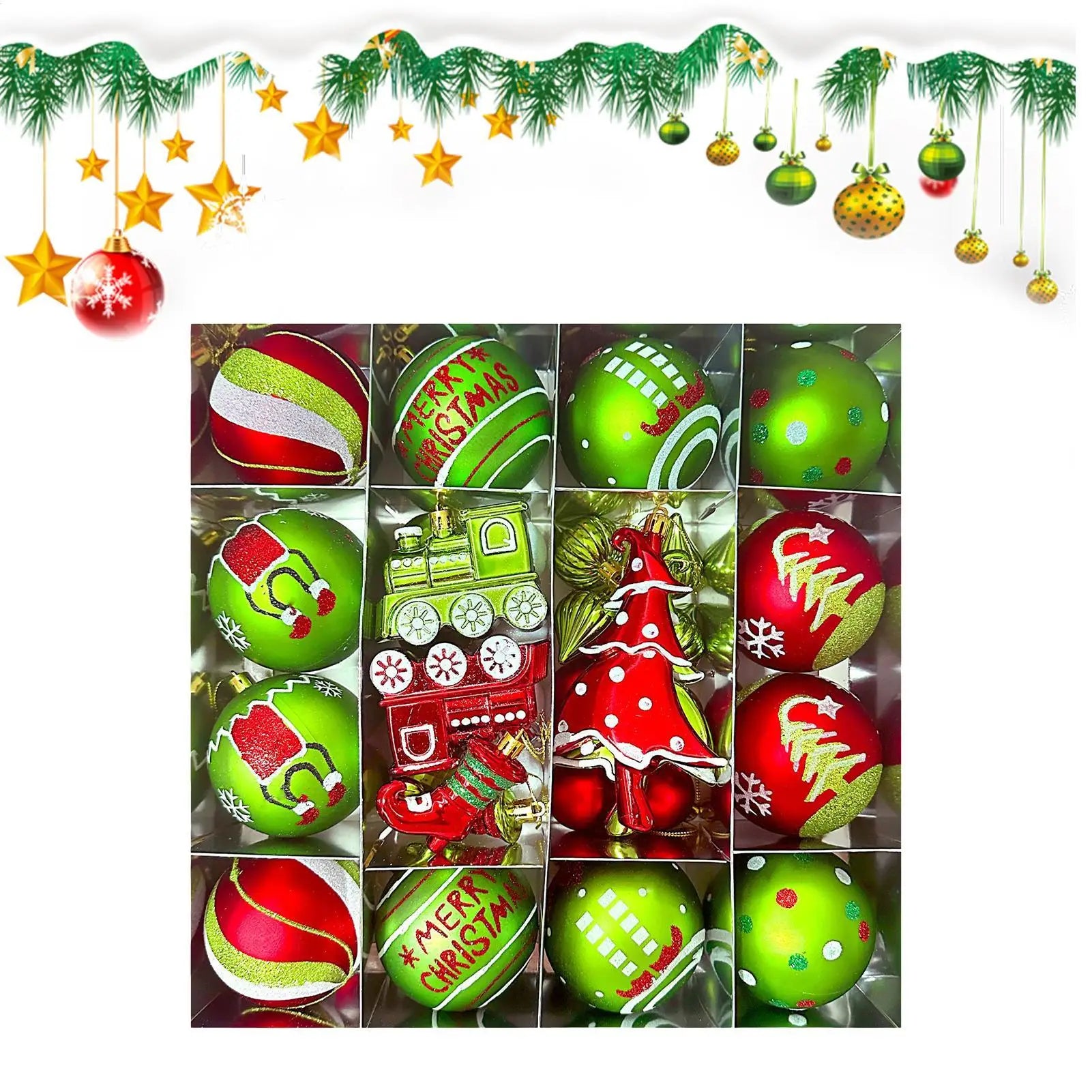 Christmas Ball Ornaments Shatterproof Decorative Bulbs Wedding Party