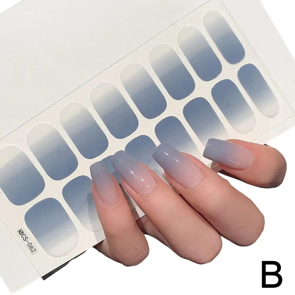 Naked Gradient Ombré Nail Wraps – No-Lamp French Nail Stickers Nail Art Stickers Zpaxo CS-62