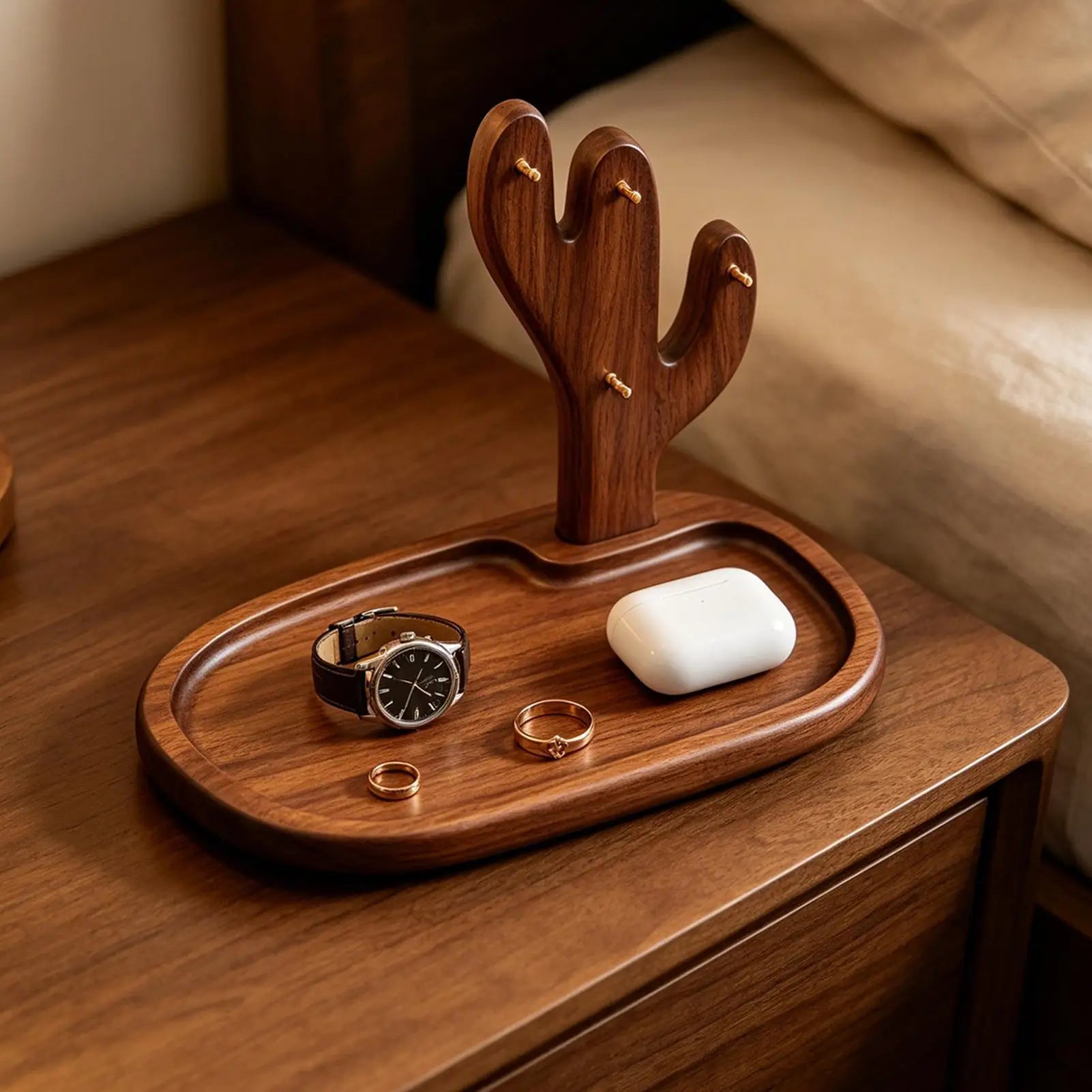 Key Tray Entryway Table Decorative Rustic Wood Organizer Wallet