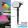 1-4PCS 20LED RGB Solar Landscape Spotlights 2 in 1 Outdoor IP65 Waterproof Color Changing Solar Wall Lamp for Patio Garden Yard Zpaxo 37 LED RGB 1pc