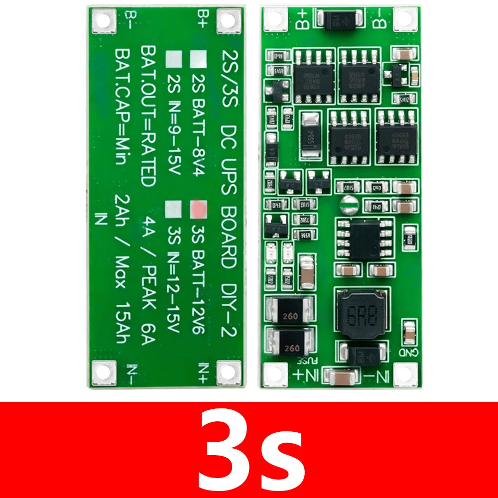 2S 3S Lithium UPS Step-up Charging Board 50W 4A Dual 12V 15V DC Zpaxo 3s 50w 5pcs