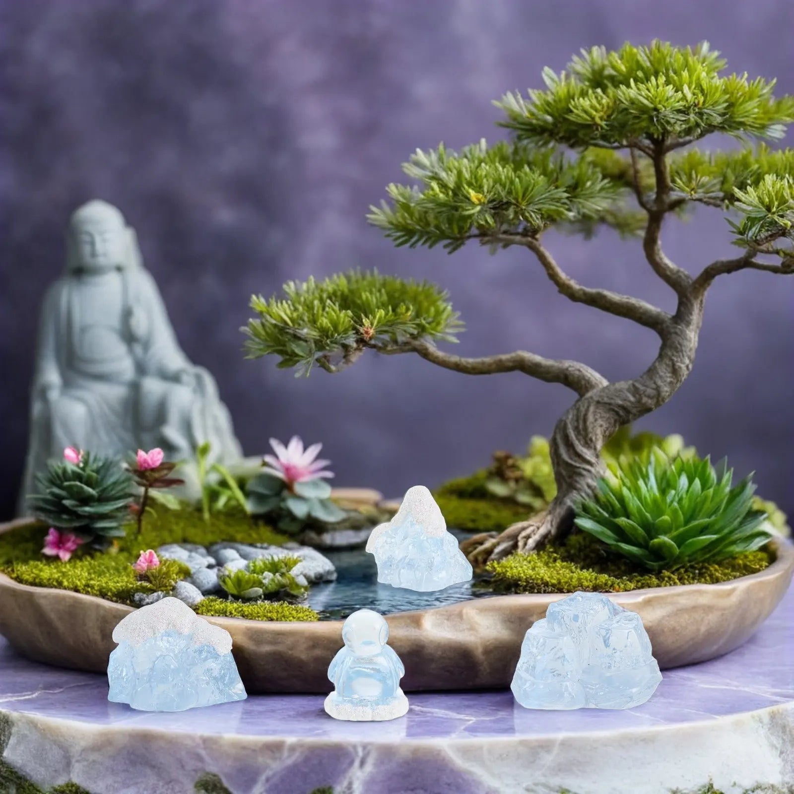 18Pcs Micro Landscape Arctic Scene Mini Penguin Iceberg Igloo Glacier Decoration Cake Topper Aquarium Winter Craft Polar Display