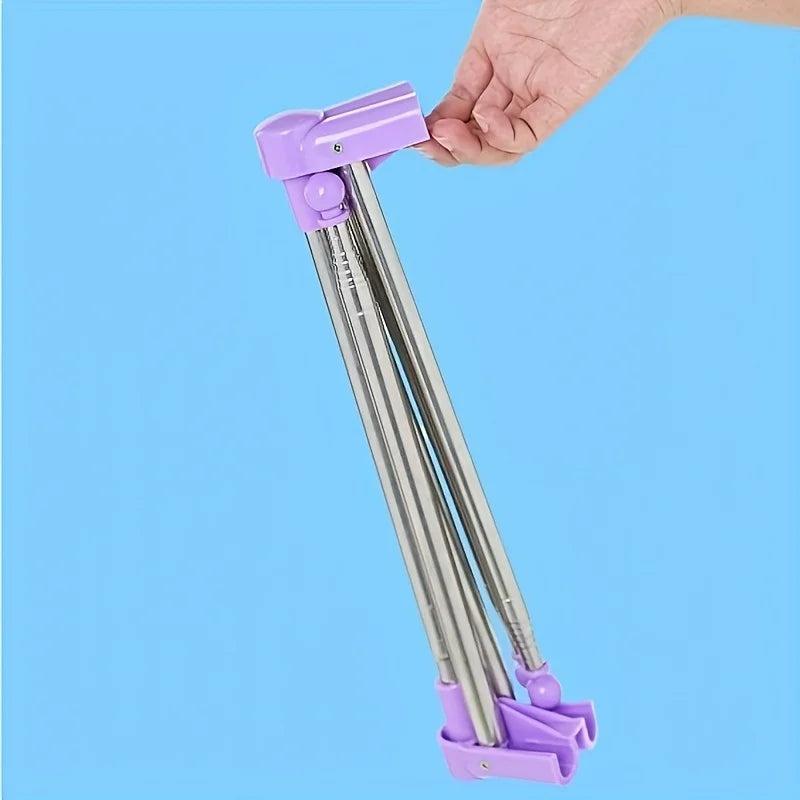Multi-functional Portable Clothes Hanger Extendable Foldable Metal Zpaxo PURPLE