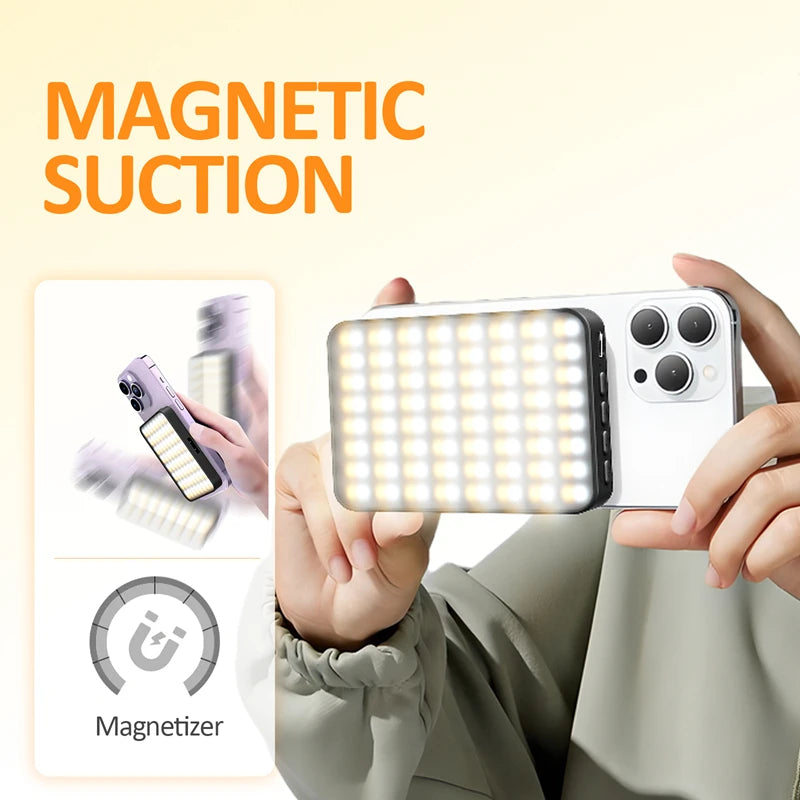 Mobile Light Focus Magnetic Absorption Fill Light Lamp Portable LED Light Video Shooting Light Round Ring Lamp Selfie Lighting Zpaxo