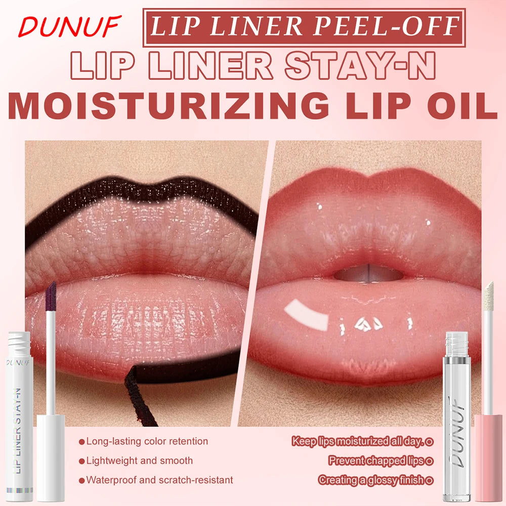 Tear off lip gloss+lip oil combination set, non stick to cup, moisturizing and nourishing Zpaxo