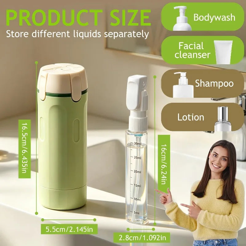 4 in 1 Portable Leakproof Travel Bottle Dispenser set Travel Container Journey for Shampoo Bottle Soap and Shampoo Dispenser Zpaxo