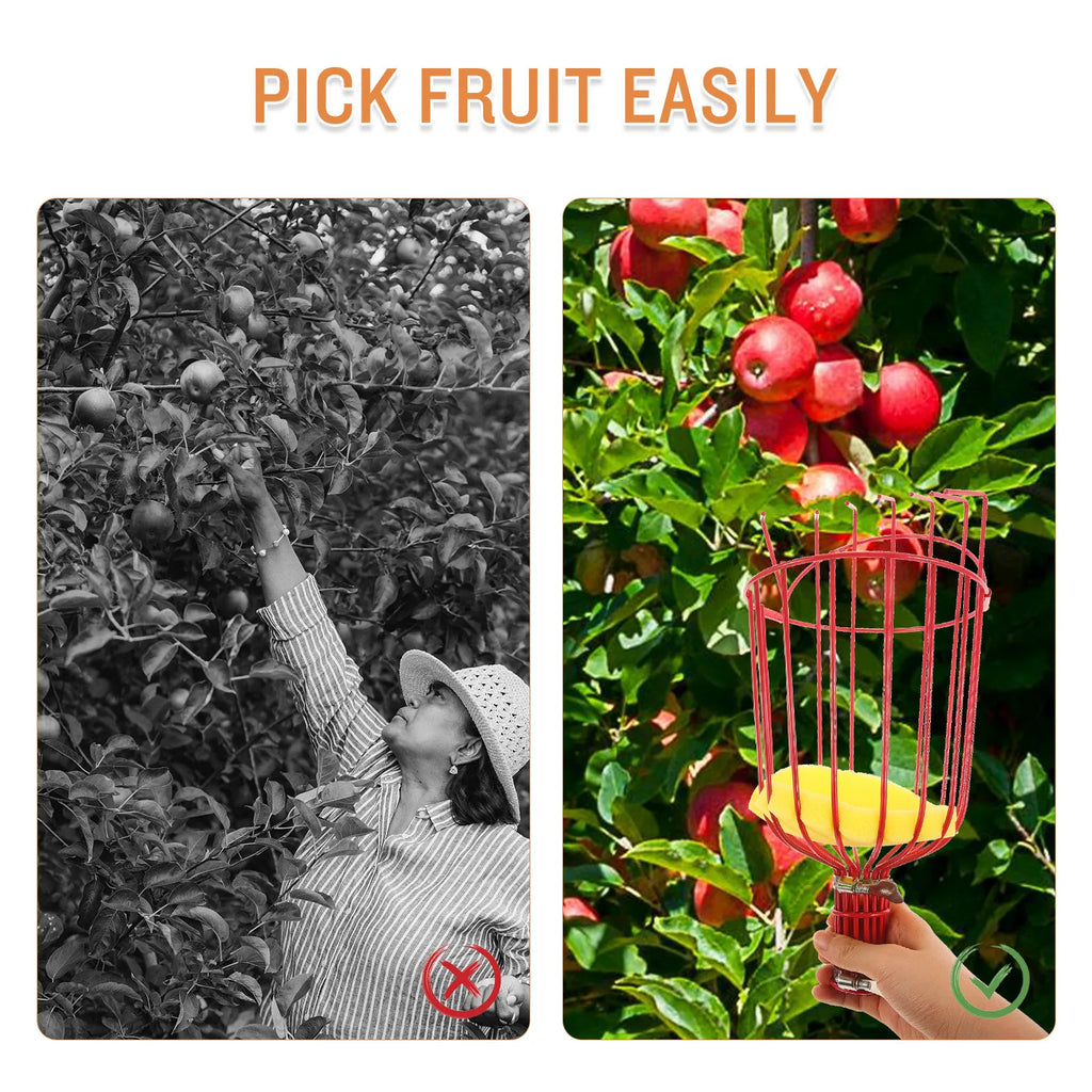 1Pcs Fruit Harvester Device Sturdy Light Weight Non-Slip Grip Picks Multiple Fruits Safely Suitable for Arbutus Pear Peach Zpaxo