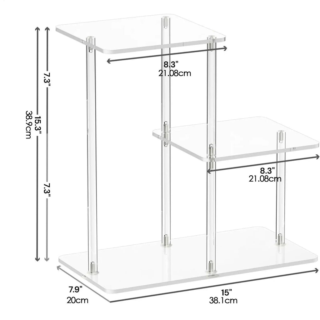 Acrylic End Table 3 Tier Clear Side Nightstand Transparent Furniture