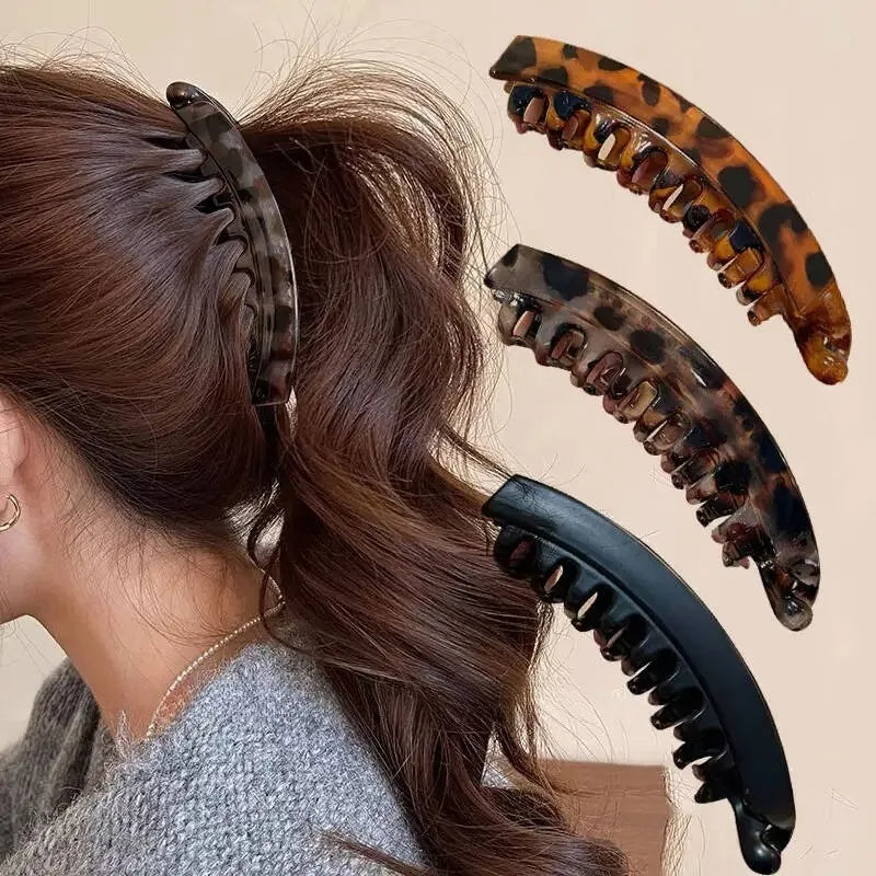 Tortoiseshell Banana Hair Clip Fish Shaped Hairpin For Women Hair Accessories Hairgrips Twist Clamp Ponytail Barrettes Headwear Zpaxo
