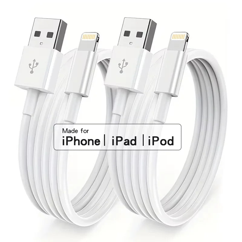 MFI Certified Charger Cable Suitable Iphone 10 FT USB Lightning Data Zpaxo 2PCS Wite 1m
