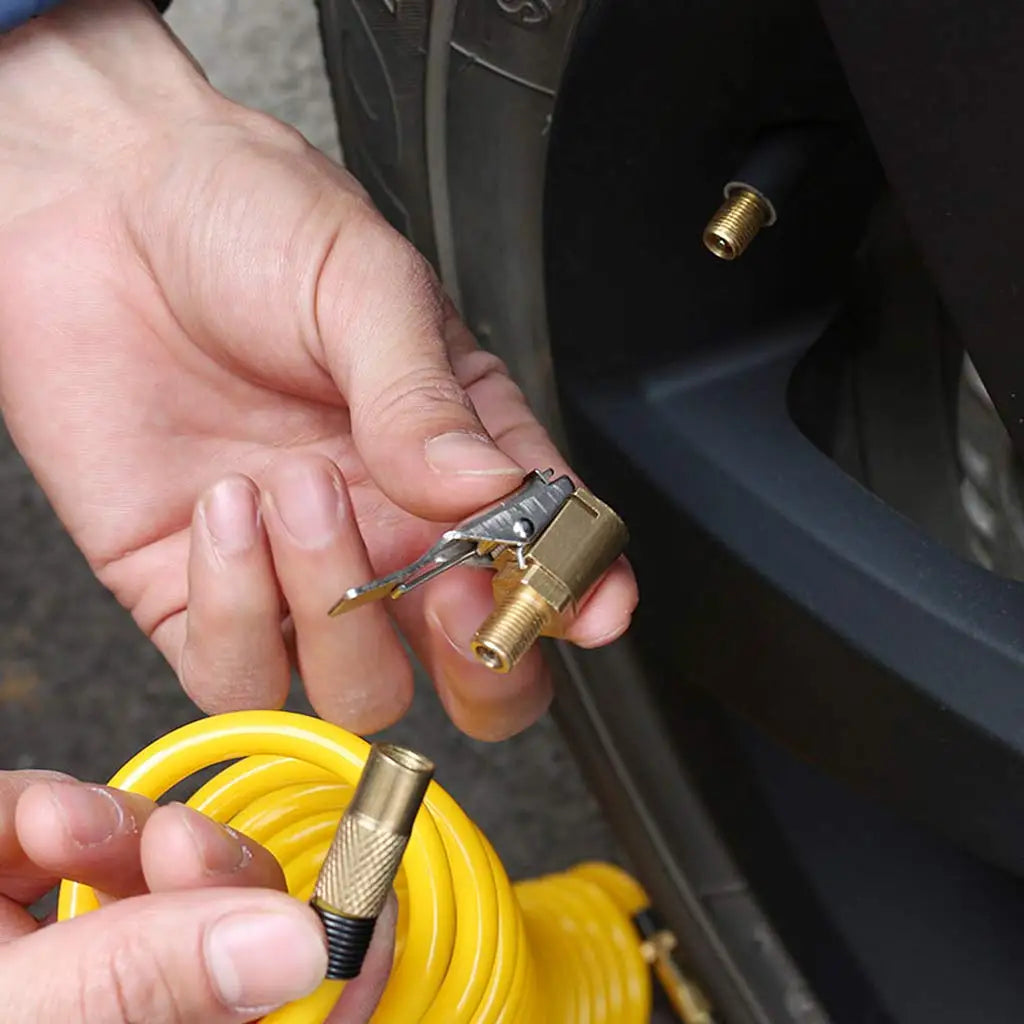 Car Tire Air Chuck Inflator Pump Valve Connector Clip-on Adapter