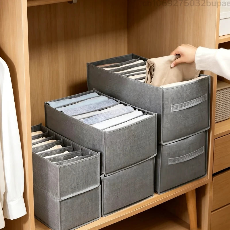 Fabric Drawer Storage Basket Household Pants Storage Artifact Jeans Storage Box Wardrobe Clothe Organizer Drawer Separator Boxe Zpaxo